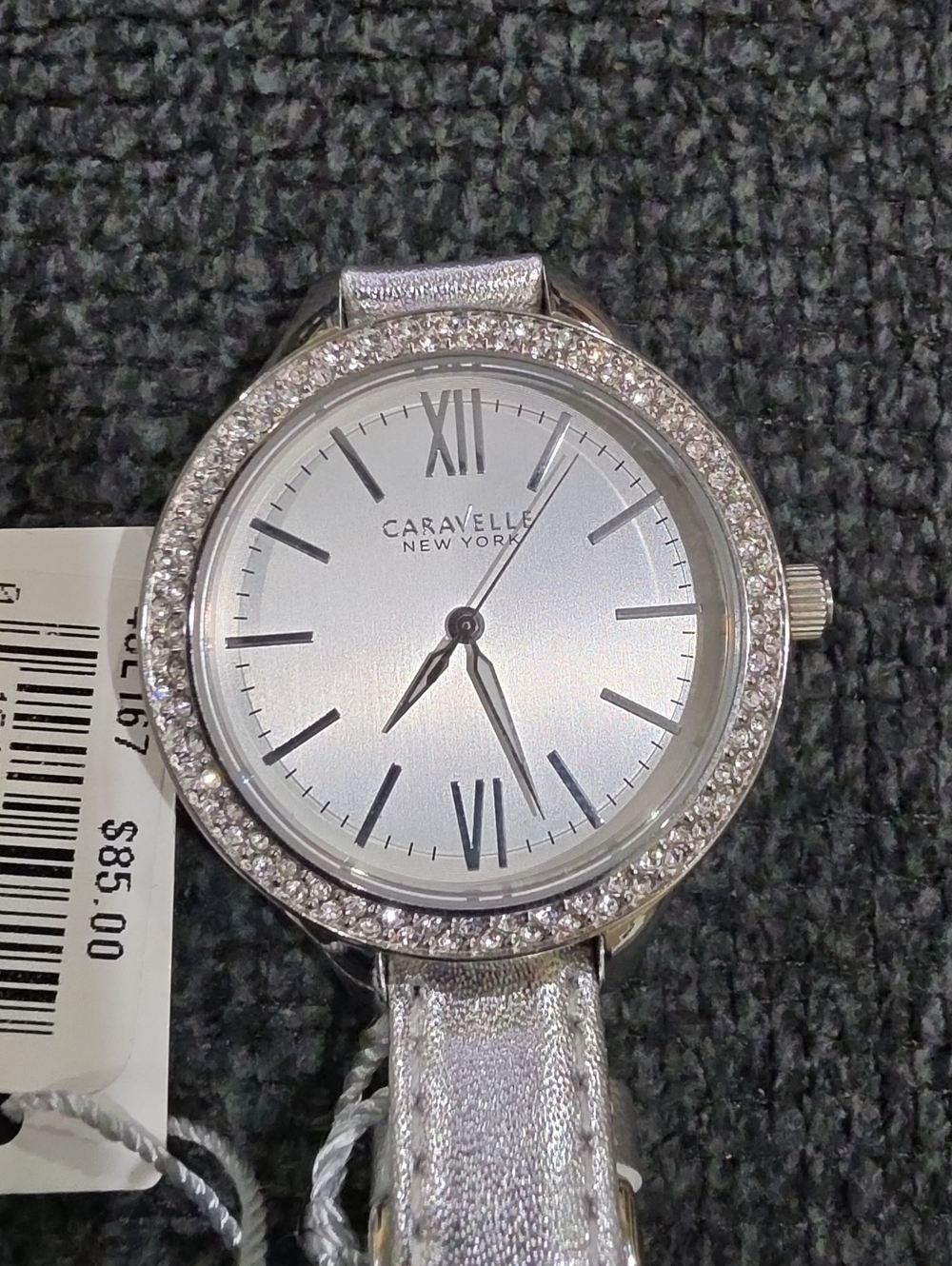 Women's Silver Crystal Bezel Watch